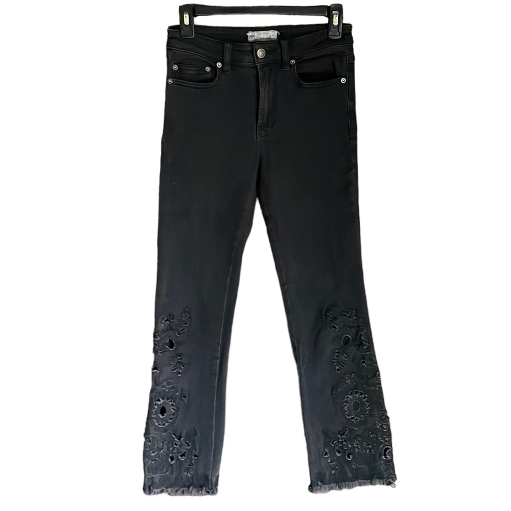 Free People Eyelet Black Jeans W25
